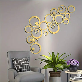 [24p 3D Mirror Circle Sticker] 24p Mirror Wall Sticker Acrylic Three-Dimensional Circle