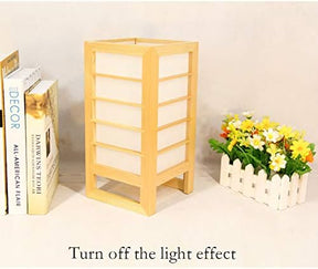 Japanese-Style Wooden Table Lamp – Solid Wood Desk & Reading Lamp for Bedroom or Tatami