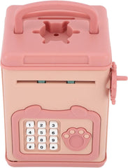Electronic Piggy Bank - Fingerprint Encryption - Safe Money Management - Pink