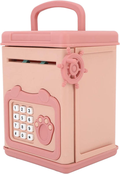 Electronic Piggy Bank - Fingerprint Encryption - Safe Money Management - Pink