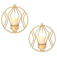 Geometric Circular Wall Mounted Candle Sconces - Tea Light Holders (1 piece only)