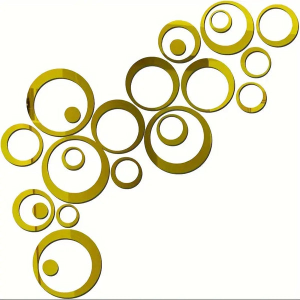 [24p 3D Mirror Circle Sticker] 24p Mirror Wall Sticker Acrylic Three-Dimensional Circle