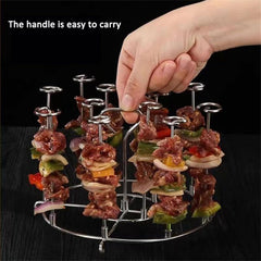 Air Fryer Accessories Barbecue Skewers, Stainless Steel Skewers Rack For Air Fryer For Instant ，Air Fryer Rack For Oven For Home BBQ Grill Accessories (round)