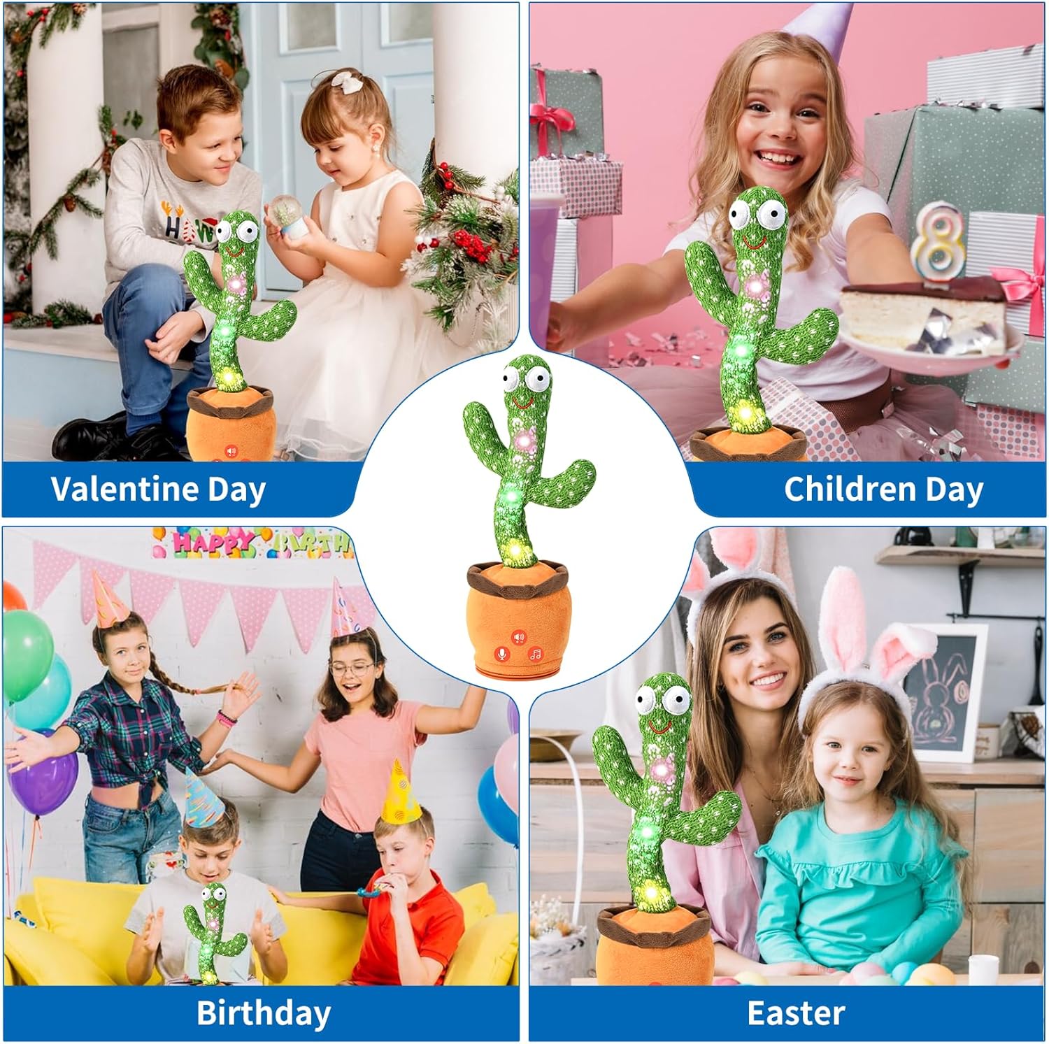 Dancing Talking Cactus Toy for Baby Toddler, Boys Girls Gifts Singing Mimicking Cactus Toy Recording Repeating