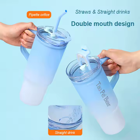 Gradient Color Drinking Water Bottle Portable Sports - 3 in 1 water bottle