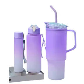 Gradient Color Drinking Water Bottle Portable Sports - 3 in 1 water bottle