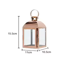 Rose Gold Lantern Candle Holder, European Crystal Candle Holders, Glass Candlestick, Romantic Decoration