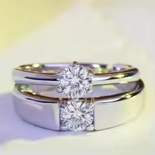 Classic Couple Rings for Men and Women – CZ Stone Fashion Jewelry for Wedding & Valentine's Day