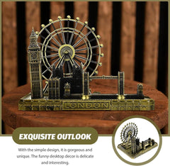 FOMIYES Retro City London Eye Big Ben Tower Bridge UK Model Decor - Vintage Metal Statue