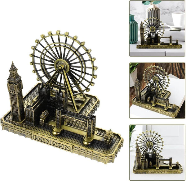 FOMIYES Retro City London Eye Big Ben Tower Bridge UK Model Decor - Vintage Metal Statue