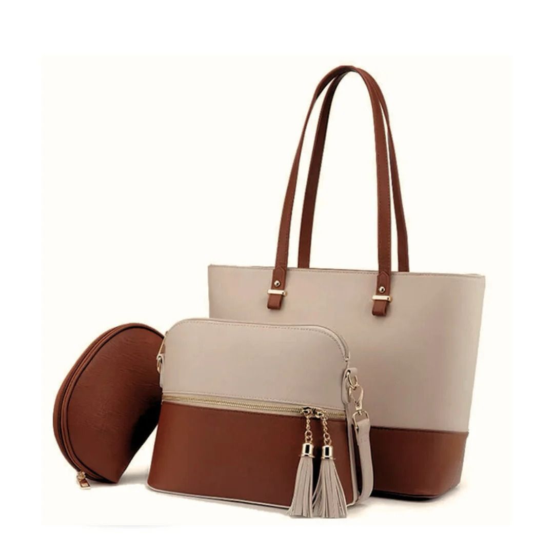 Women Fashion Handbags Tote Bag Shoulder Bag Top Handle Satchel Purse Set 3pcs (Multi-color)