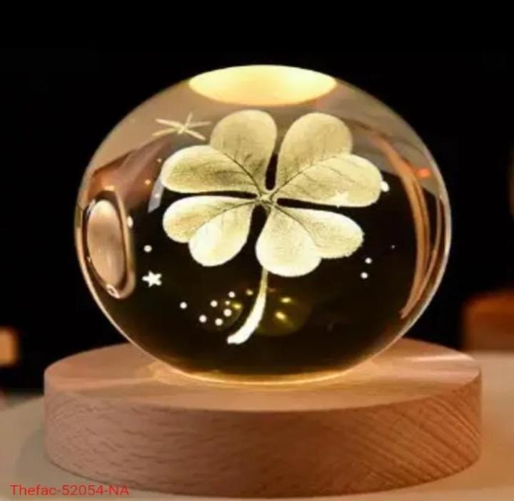 Deer Solar System Christmas Day Floral Interior Carved Galaxies Planet Moon 3D Crystal Ball Night Light